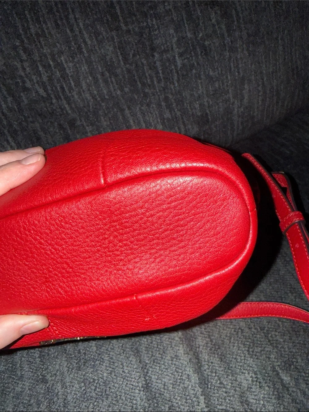 Vera Bradley Red Pebbled Leather Alexa Hobo Shoulder Bag with Emma Lining NWOT